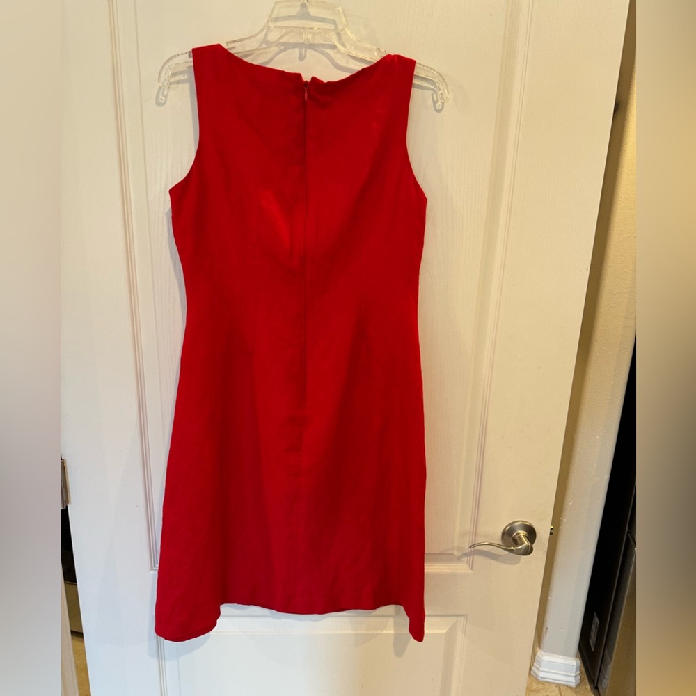 Adrianna Papel women’s red linen blend  sleeveless dress. Size 8 - Picture 3 of 6